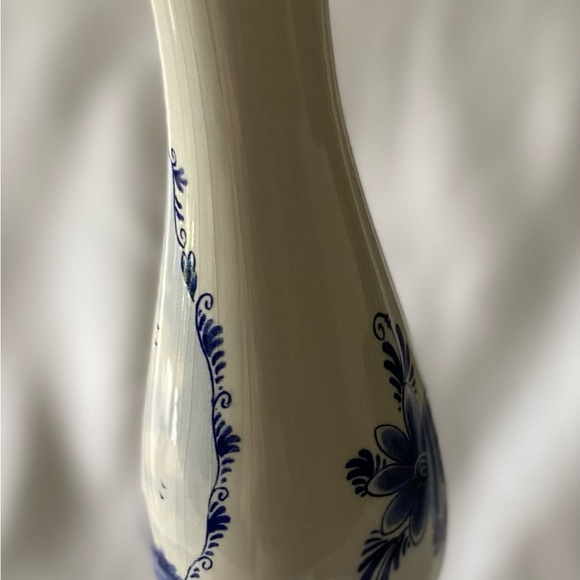 Beautiful Vintage Delft Huys Blue & White Windmill Vase Authentic Hand Painted - Picture 6 of 9